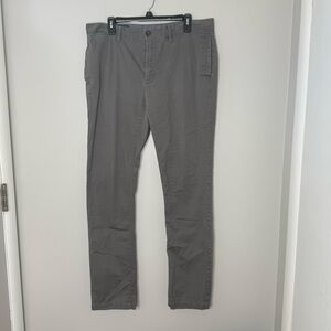 Wallin & Bros Chino Pants Mens 36x34 Gray Cotton Stretch Pockets Straight Leg